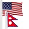 G128 Combo Pack: American USA Flag 3x5 Ft & Nepal Flag 3x5 Ft, Both Printed 150D Polyester, Indoor/Outdoor, Brass Grommets